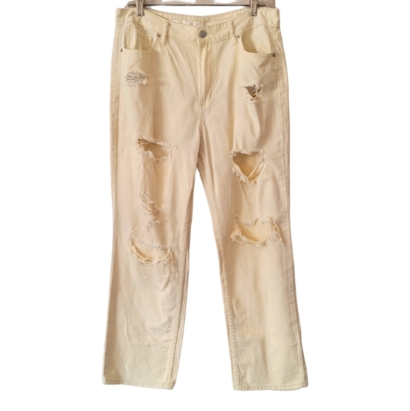 BONGO Vintage 90's Yellow Distressed Straight Leg Jeans - Picture 1 of 7